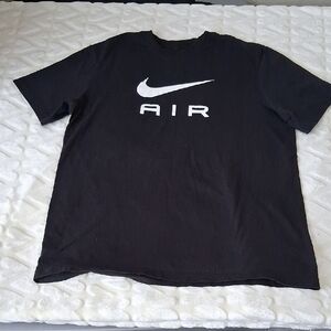 Nike Black Tee with White Swoosh and AIR Logo